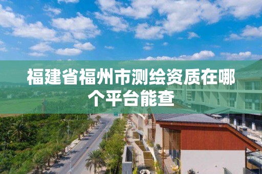 福建省福州市测绘资质在哪个平台能查