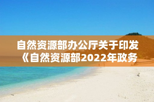 自然资源部办公厅关于印发《自然资源部2022年政务公开工作要点》的通知