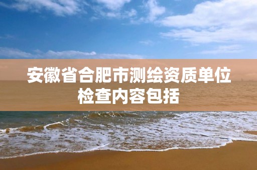 安徽省合肥市测绘资质单位检查内容包括