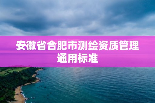 安徽省合肥市测绘资质管理通用标准