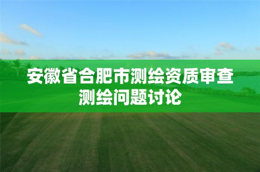 安徽省合肥市测绘资质审查测绘问题讨论