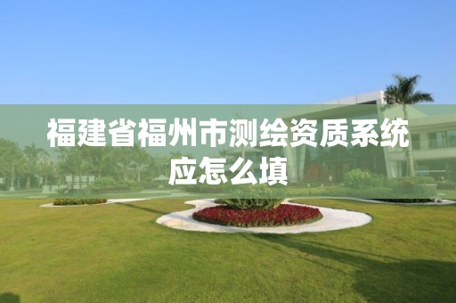 福建省福州市测绘资质系统应怎么填