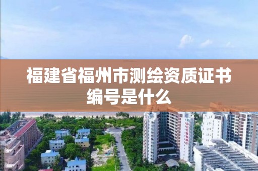 福建省福州市测绘资质证书编号是什么