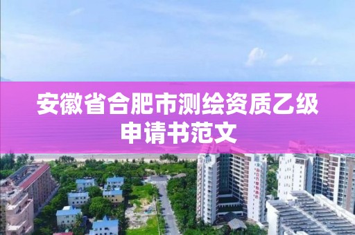 安徽省合肥市测绘资质乙级申请书范文