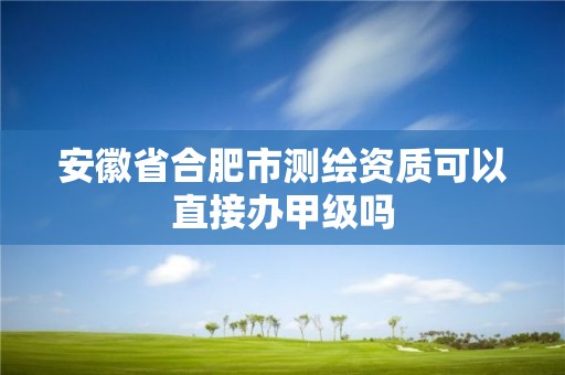 安徽省合肥市测绘资质可以直接办甲级吗