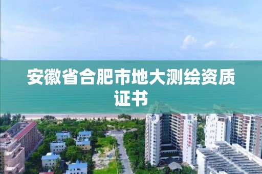 安徽省合肥市地大测绘资质证书