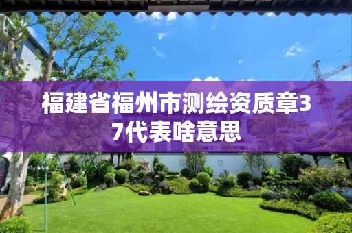 福建省福州市测绘资质章37代表啥意思