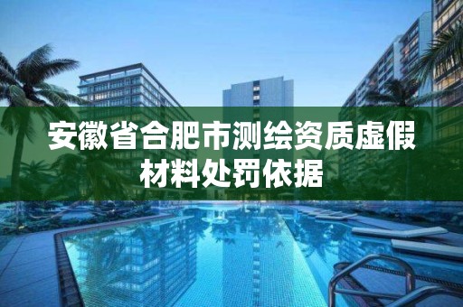 安徽省合肥市测绘资质虚假材料处罚依据