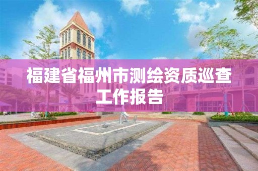 福建省福州市测绘资质巡查工作报告