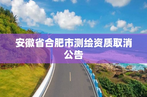 安徽省合肥市测绘资质取消公告