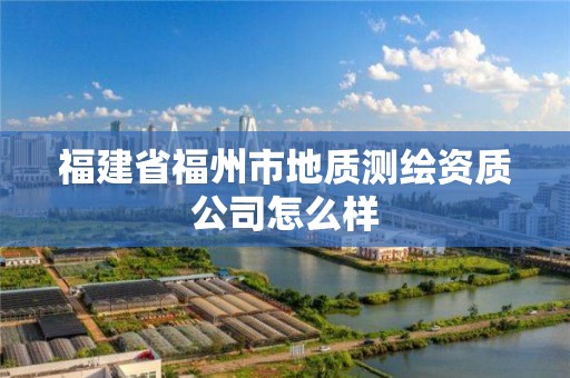 福建省福州市地质测绘资质公司怎么样