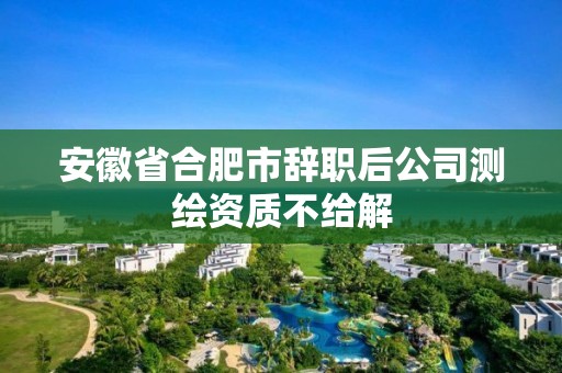 安徽省合肥市辞职后公司测绘资质不给解