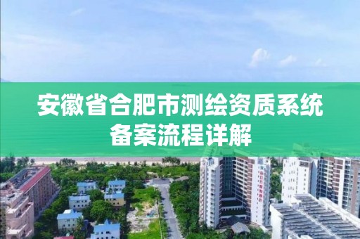 安徽省合肥市测绘资质系统备案流程详解