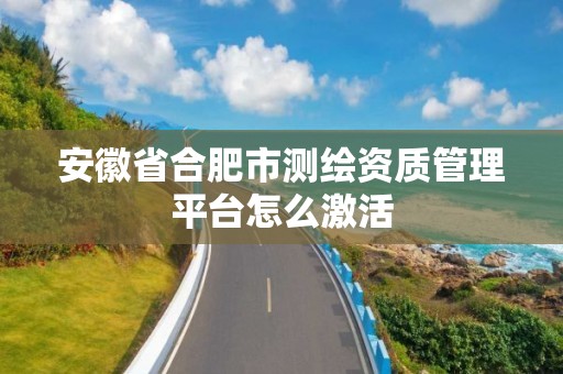 安徽省合肥市测绘资质管理平台怎么激活