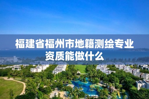 福建省福州市地籍测绘专业资质能做什么