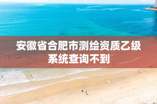 安徽省合肥市测绘资质乙级系统查询不到