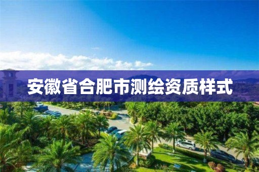 安徽省合肥市测绘资质样式