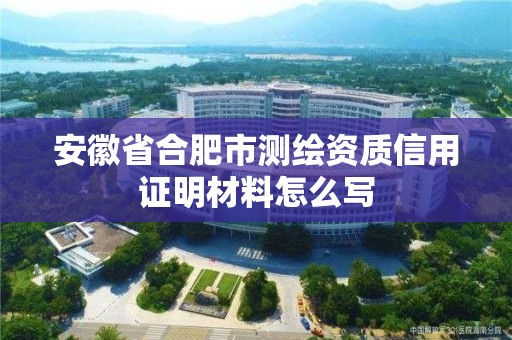 安徽省合肥市测绘资质信用证明材料怎么写