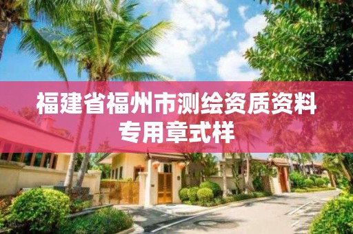 福建省福州市测绘资质资料专用章式样