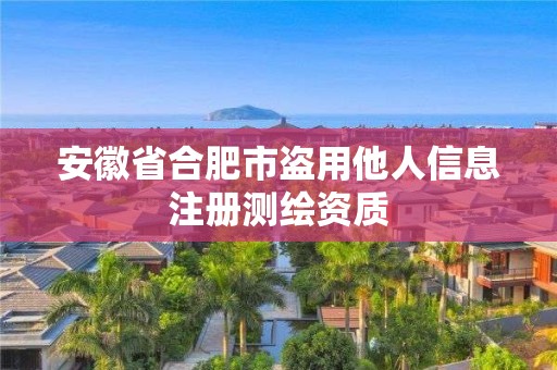 安徽省合肥市盗用他人信息注册测绘资质