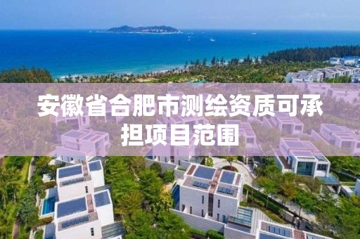 安徽省合肥市测绘资质可承担项目范围