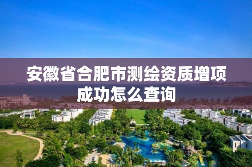 安徽省合肥市测绘资质增项成功怎么查询