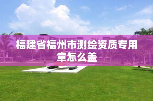 福建省福州市测绘资质专用章怎么盖