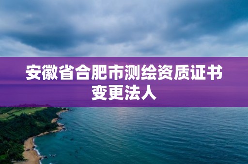 安徽省合肥市测绘资质证书变更法人