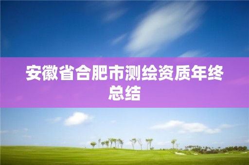 安徽省合肥市测绘资质年终总结