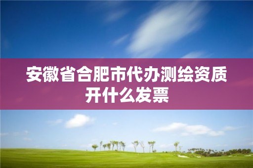 安徽省合肥市代办测绘资质开什么发票