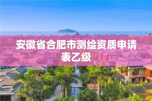 安徽省合肥市测绘资质申请表乙级