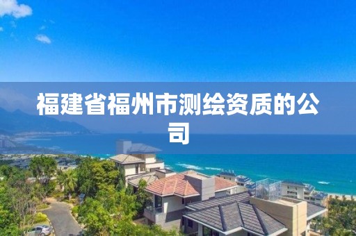 福建省福州市测绘资质的公司