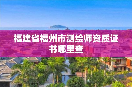 福建省福州市测绘师资质证书哪里查