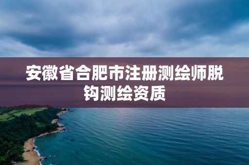 安徽省合肥市注册测绘师脱钩测绘资质