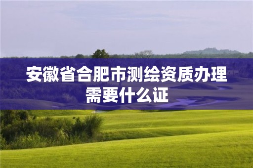 安徽省合肥市测绘资质办理需要什么证