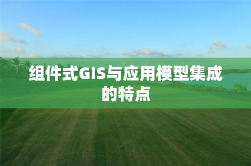 组件式GIS与应用模型集成的特点