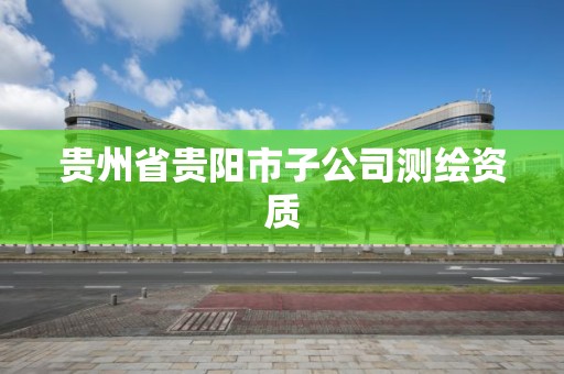 贵州省贵阳市子公司测绘资质