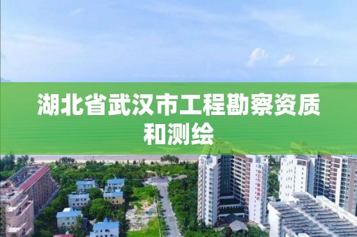 湖北省武汉市工程勘察资质和测绘