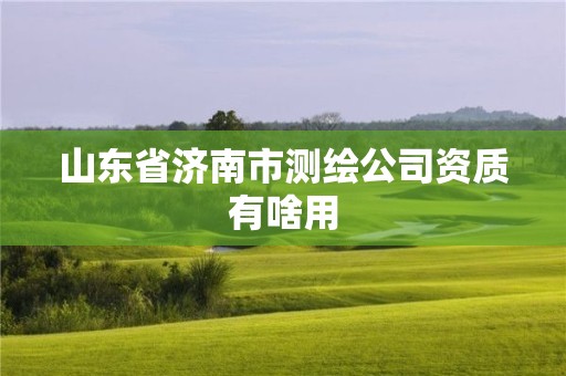 山东省济南市测绘公司资质有啥用