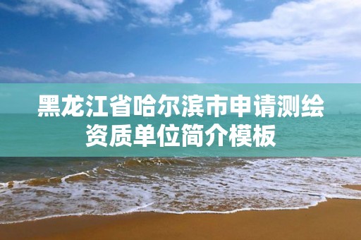 黑龙江省哈尔滨市申请测绘资质单位简介模板