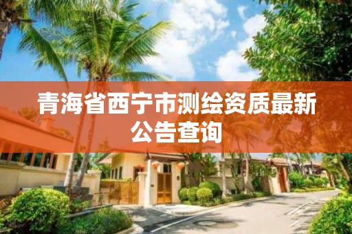 青海省西宁市测绘资质最新公告查询