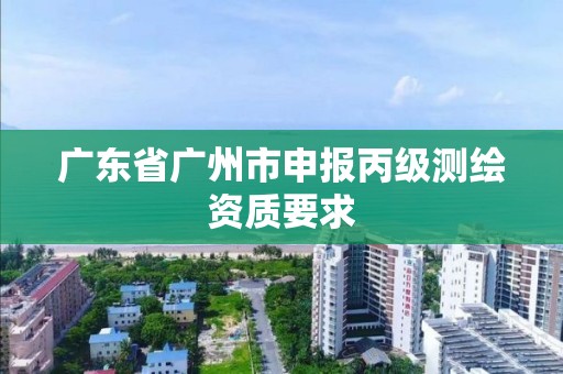 广东省广州市申报丙级测绘资质要求