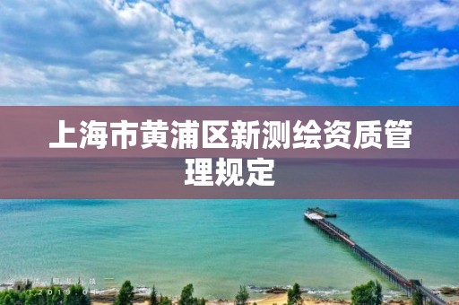 上海市黄浦区新测绘资质管理规定