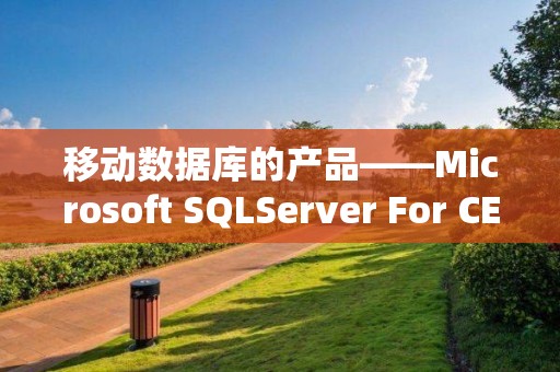 移动数据库的产品——Microsoft SQLServer For CE