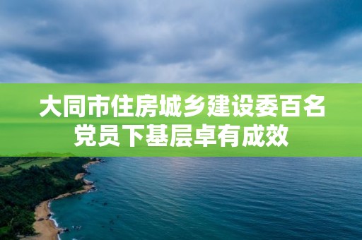 大同市住房城乡建设委百名党员下基层卓有成效