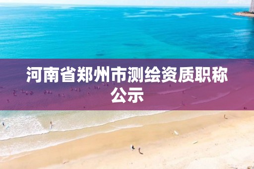 河南省郑州市测绘资质职称公示