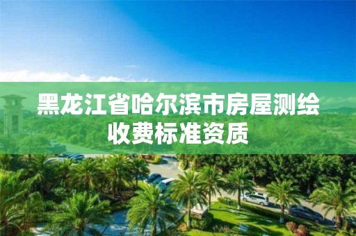 黑龙江省哈尔滨市房屋测绘收费标准资质