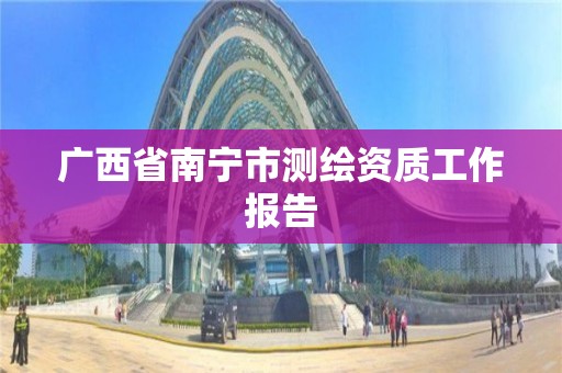 广西省南宁市测绘资质工作报告