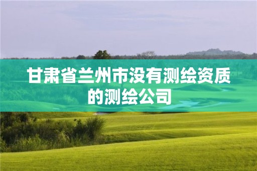 甘肃省兰州市没有测绘资质的测绘公司