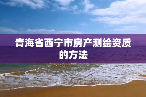 青海省西宁市房产测绘资质的方法